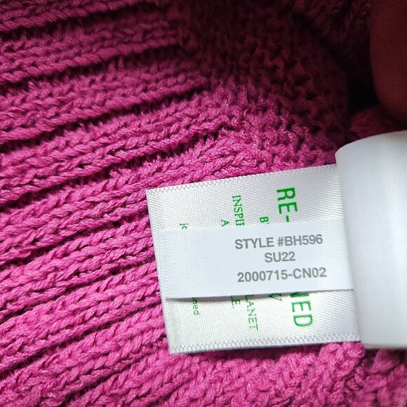 J Crew Top Womens XXL Magenta Pink Cropped V Neck Sweater Tank Preppy Beachy - Picture 4 of 7